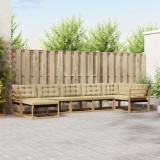 vidaXL Set de canapele de exterior cu pernă 7 pcs Alb și Bej 3388891