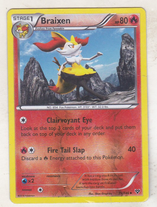 bnk crc Cartonas Pokemon Braixen holo 25/146