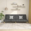 VidaXL Canapea extensibilă cu 2 locuri, gri &icirc;nchis, textil 375827