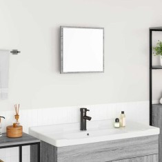 vidaXL Oglindă LED de baie gri sonoma 40x8.5x37 cm Lemn procesat