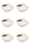 Set boluri, 6 piese, 200 ml, Ceramica, Alb imprimeu