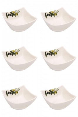 Set boluri, 6 piese, 200 ml, Ceramica, Alb imprimeu foto