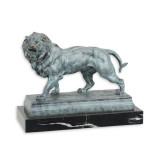 Leu - statueta din bronz pe un soclu din marmura BE-94, Animale