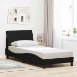 VidaXL Cadru de pat fără saltea Hanko țesătură neagră 90x200 cm 3310365