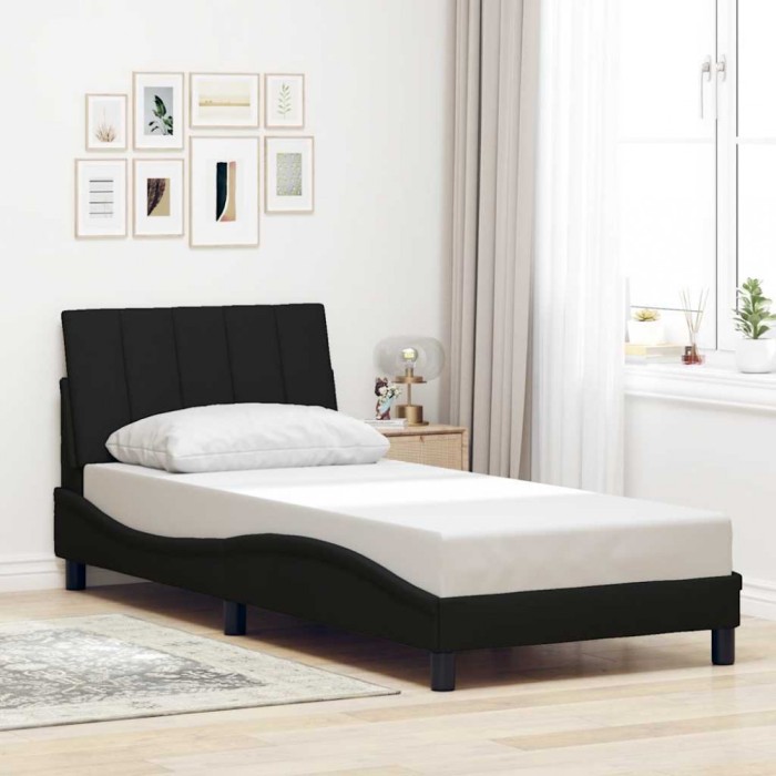 vidaXL Cadru de pat fără saltea Hanko țesătură neagră 90x200 cm 3310365