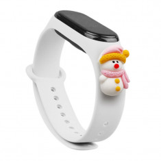 Strap Xmas Wristband for Xiaomi Mi Band 4 Mi Band 3 Christmas Silicone Strap Bracelet White (Snowman 2) foto