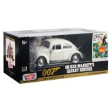 Masinuta Motormax, 1966 Volkswagen Beetle James Bond, Alb, 1:24