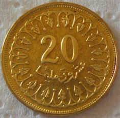 Moneda exotica 20 MILLIM - TUNISIA, anul 1997 *cod 2855 A = UNC foto