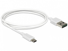 Cablu de date Delock USB-A - MicroUSB-B 1m White foto