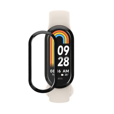Set 2 Folii de protectie Kwmobile pentru Xiaomi Mi Band 8, Transparent/Negru, Polimer, KWM0000252H001C foto