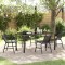 Gossi set de dining de gradina 5 piese negru poly ratan