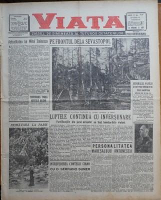 Viata, ziarul de dimineata; dir. : Rebreanu, 18 Iunie 1942, frontul din rasarit foto