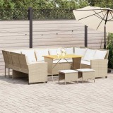 VidaXL Set canapele de grădină, 4 piese, cu perne, bej, poliratan