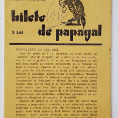 BILETE DE PAPAGAL , REVISTA , DIRECTOR TUDOR ARGHEZI , NR. 10 , VOLUMUL I , ANII '37 - ' 38