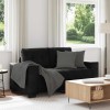 Canapea Loveseat Gossi Neagra 120cm Catifea, Cadru Metalic, Living/Birou