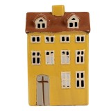 Cumpara ieftin Candela Casuta ceramica galbena maro 12x8x18 cm
