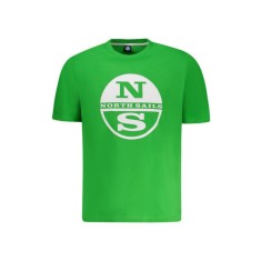 Tricou barbati, cu logo, Regular fit, Verde deschis, S