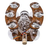 Set 6 pahare vin cu sticla pe suport / EXT 5645