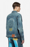 Evisu geacă din denim bărbați, de tranziție, oversize 2ESHTM3DJ710LFCS-indigo