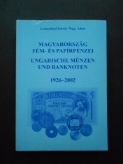 Catalog de monede si bancnote din Ungaria, perioada 1926 - 1998