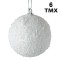 Set Globuri Crăciun TMX, Spumă, Glitter, 6 Bucăți, Alb, 6 cm