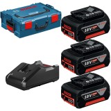 Bosch 0615990L3T - Set 3 acumulatori si incarcator Li-Ion 18 V 5 Ah valiza speciala