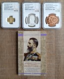 Cumpara ieftin Set BNR175 ani de la nasterea lui Carol I, aur, argint, tombac, gradate NGC,