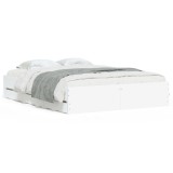 Cumpara ieftin Cadru pat cu sertare alb extralucios 140x200 cm, lemn prelucrat