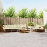 vidaXL Set de canapele de exterior cu pernă 7 pcs Natural și Crem 3369225