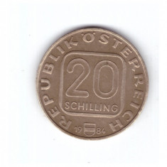 Moneda Austria 20 schilling 1984 Schloss Grafenegg, stare foarte buna, curata