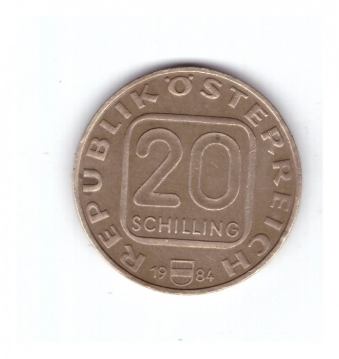 Moneda Austria 20 schilling 1984 Schloss Grafenegg, stare foarte buna, curata