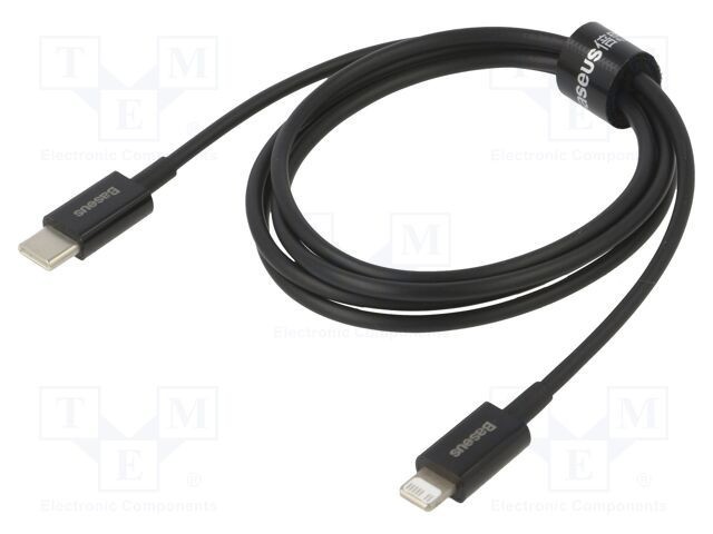 Cablu Apple Lightning la USB C 1m 20W negru BASEUS