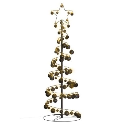 vidaXL Pom de Crăciun cu LED-uri 100 LED-uri alb cald 150 cm 3318562 foto