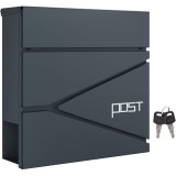 SONGMICS Cutie postala de exterior, pentru gard sau perete, din otel, cu incuietoare, 37x11x37cm, gri antracit Household NewTrend