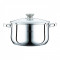 Cratita inox Peterhof, 4.7 l, diametru 22 cm, capac inclus, Argintiu