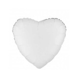 Balon Folie Metalizat Inima Alba - 45 cm