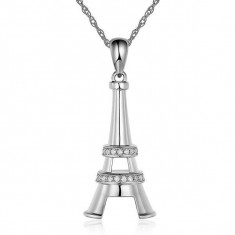 Pandantiv Borealy Aur Alb 14 K 0 1 Ct Natural Diamonds Eiffel Tower foto