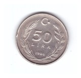 Moneda Turica 50 lire/lira 1986, stare buna, curata