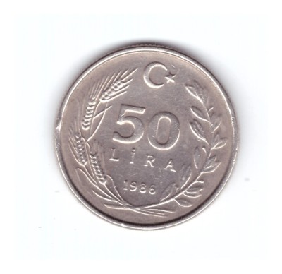 Moneda Turica 50 lire/lira 1986, stare buna, curata foto