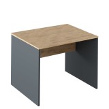 Cumpara ieftin Birou din mdf laminat maro stejar si gri Rioma 100x80x76 cm