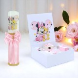 Cumpara ieftin Set Cutie Trusou cu Lumanare, 9 Piese, "Cu drag de la nasi", Roz Aprins, Minnie Mouse - TB196