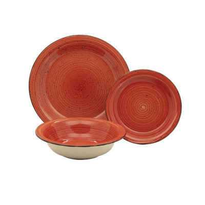 Set serviciu ceramic Harvest Rosso 18 piese Handy KitchenServ foto