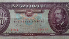 BANCNOTA 100 FORINT 1989-UNGARIA foto