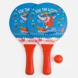 Set Palete de Plaja cu Model Rechin si Minge, 2 buc, Albastre, CMCLASS
