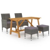 vidaXL Set de masă pentru grădină, 5 piese, gri 3068744