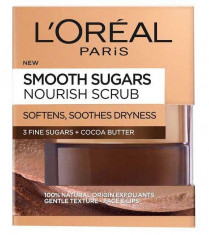 Scrub exfoliant cu zahar pentru ten uscat L Oreal Paris Smooth Sugars Nourish Scrub 50 ml foto