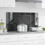 vidaXL Contrablat bucătărie gri &icirc;nchis 100x50x0.6 cm sticlă securizată