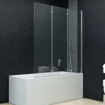 vidaXL Cabină de duș pliabilă, 3 panouri, 130 x 138 cm, ESG foto