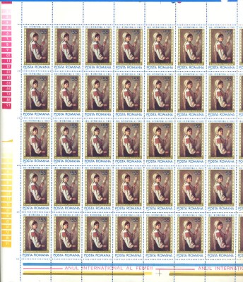ROMANIA 1975 LP 874 Anul International al Femeii - coala de 100 buc. foto