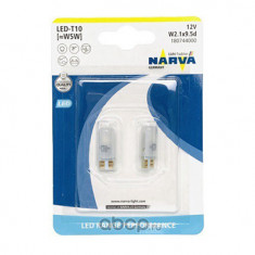 SET 2 BECURI CU LED T10 6000K 12V (W5W) W2.1X9.5D (blister) NARVA